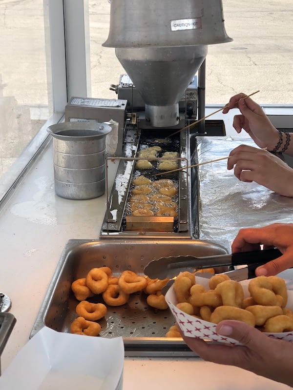 making mini doughnuts at Ohio State Fair